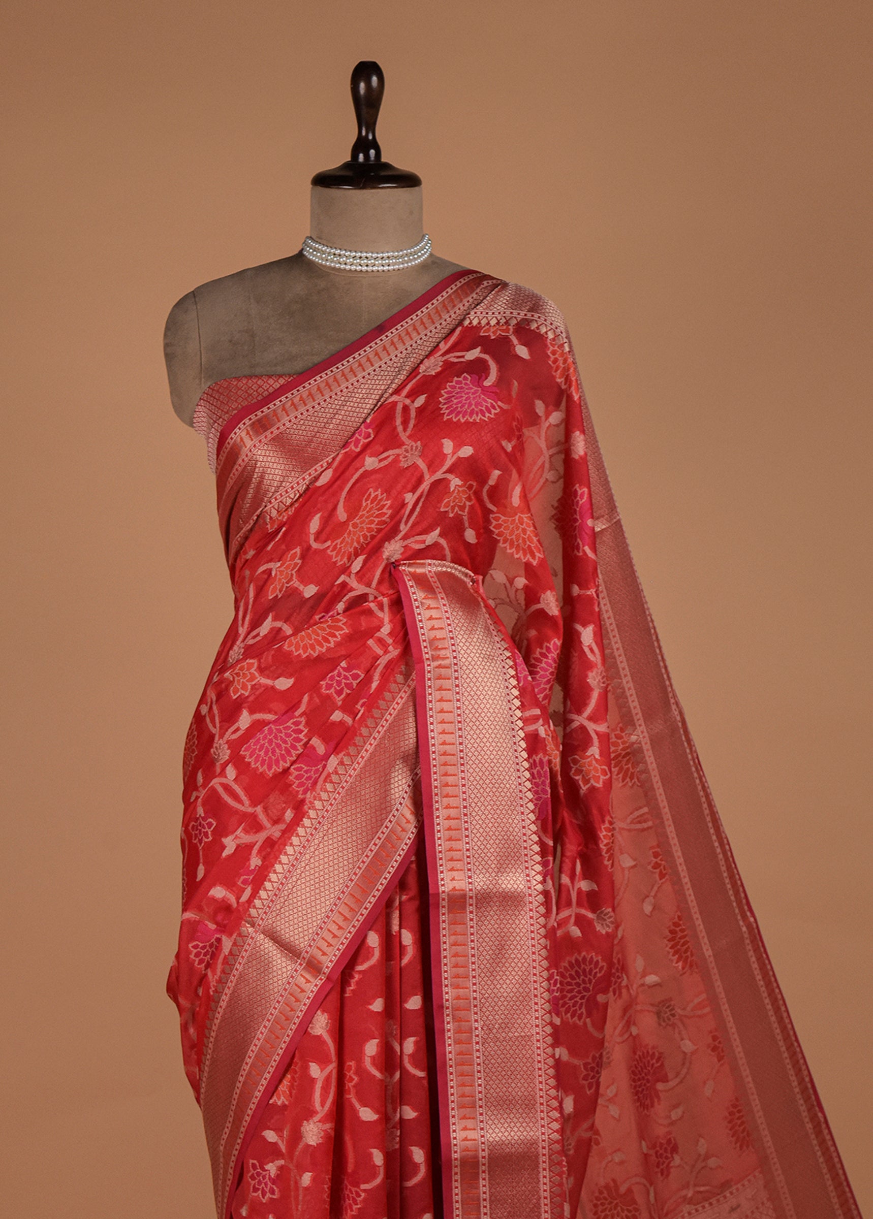 Red Cotton Saree