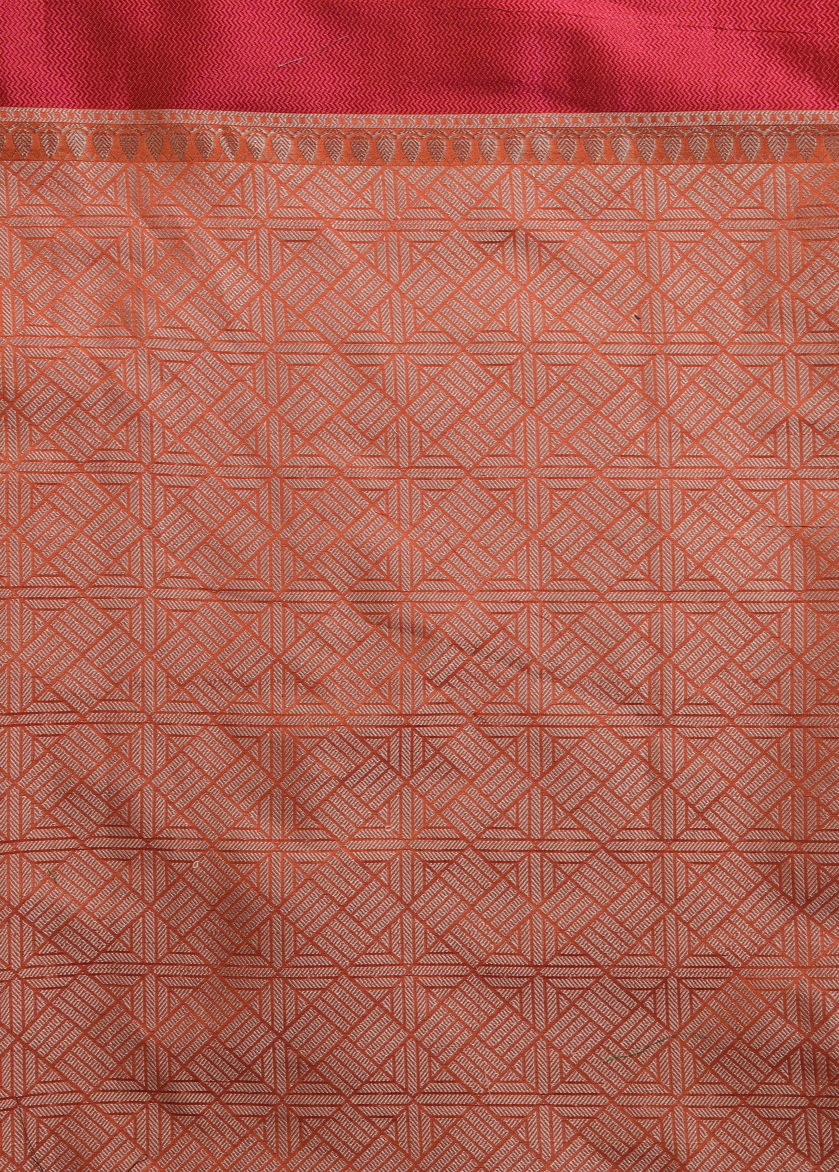 Orange Cotton Bandhani Saree