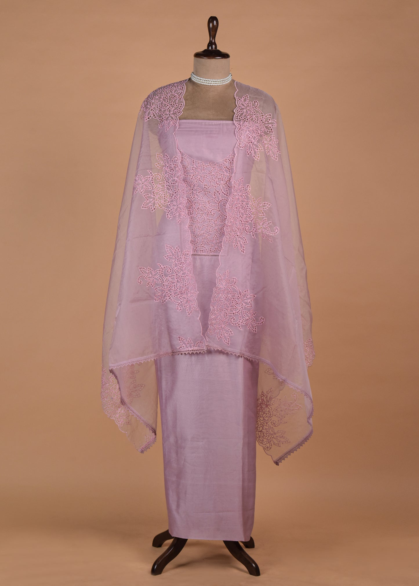 Lilac Organza Dress Material | Greenways Delhi
