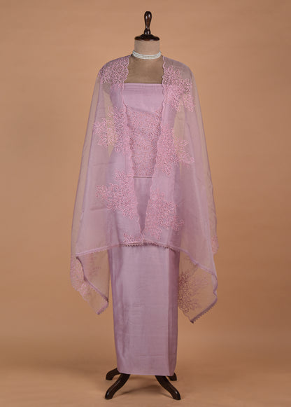 Lilac Organza Dress Material | Greenways Delhi