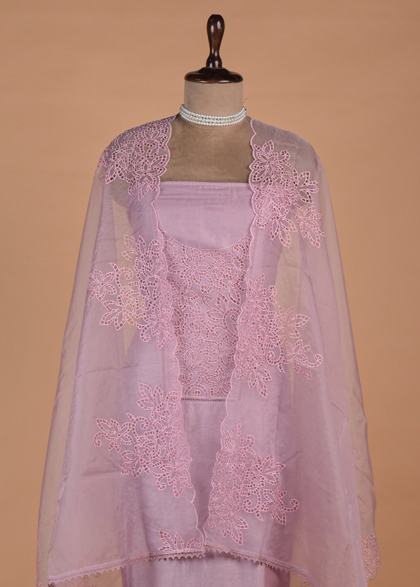 Lilac Organza Dress Material - Image 3 | Greenways Delhi