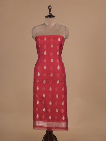 Red Handloom Cotton Dress Material
