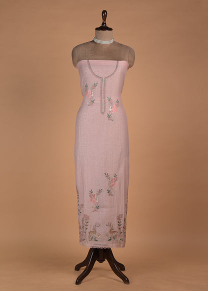 Pink Mul Chanderi Dress Material - Image 2 | Greenways Delhi