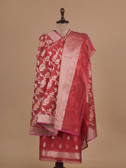 Red Handloom Cotton Dress Material