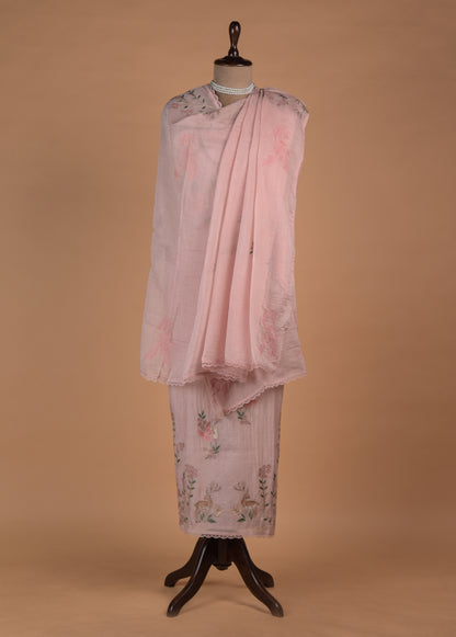 Pink Mul Chanderi Dress Material - Image 4 | Greenways Delhi