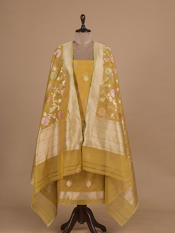 Gold Handloom Cotton Dress Material