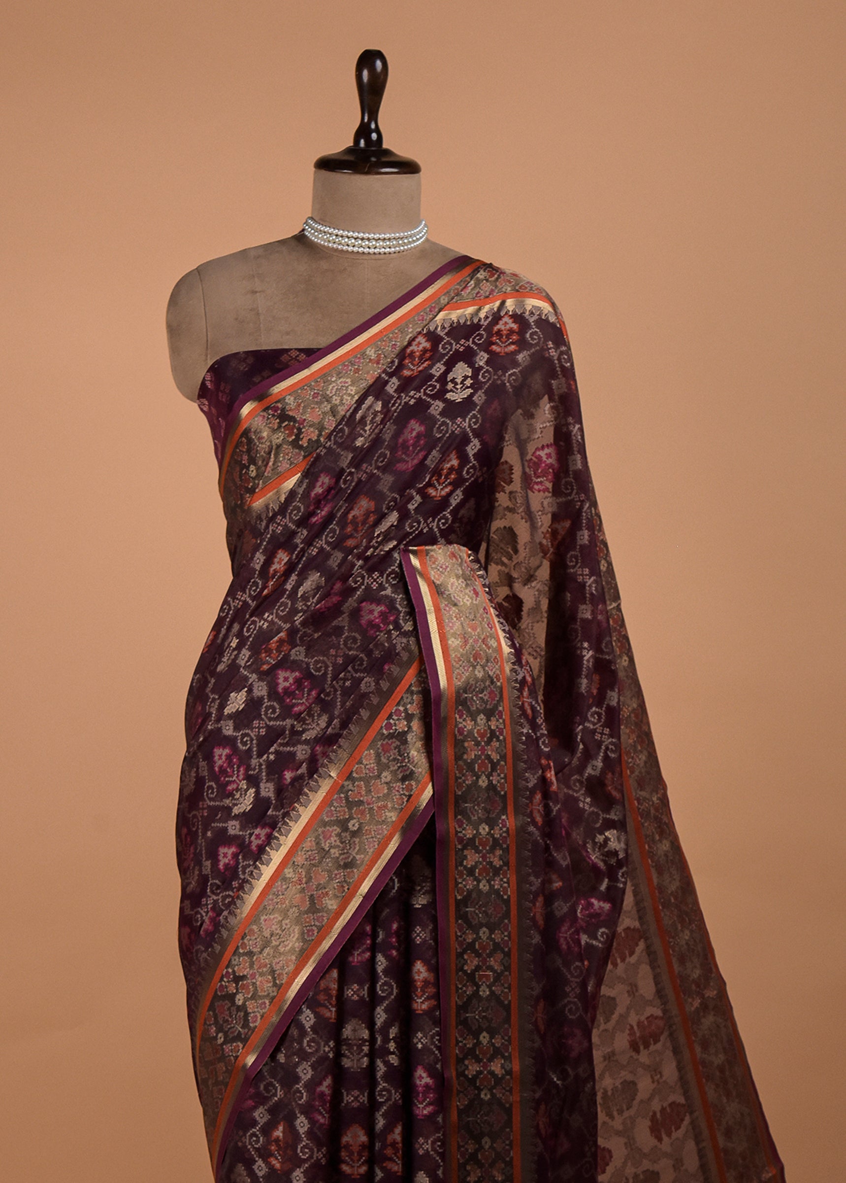 Purple Cotton Saree