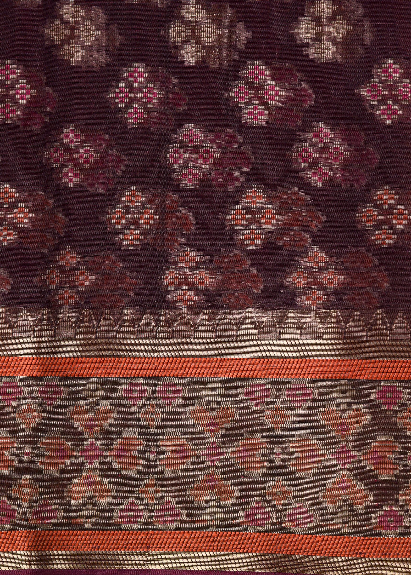 Purple Cotton Saree