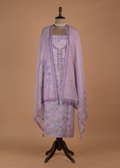 Purple Linen Dress Material | Greenways Delhi