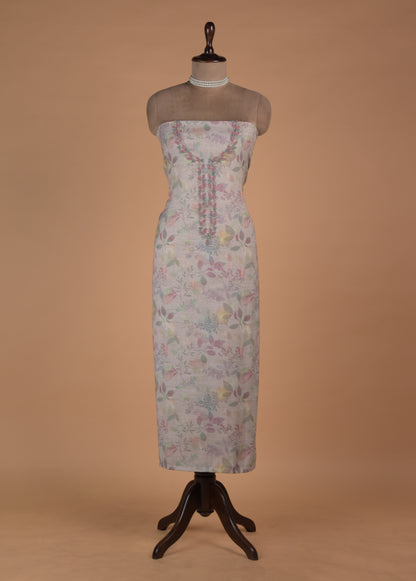 Cream Linen Dress Material - Image 2 | Greenways Delhi