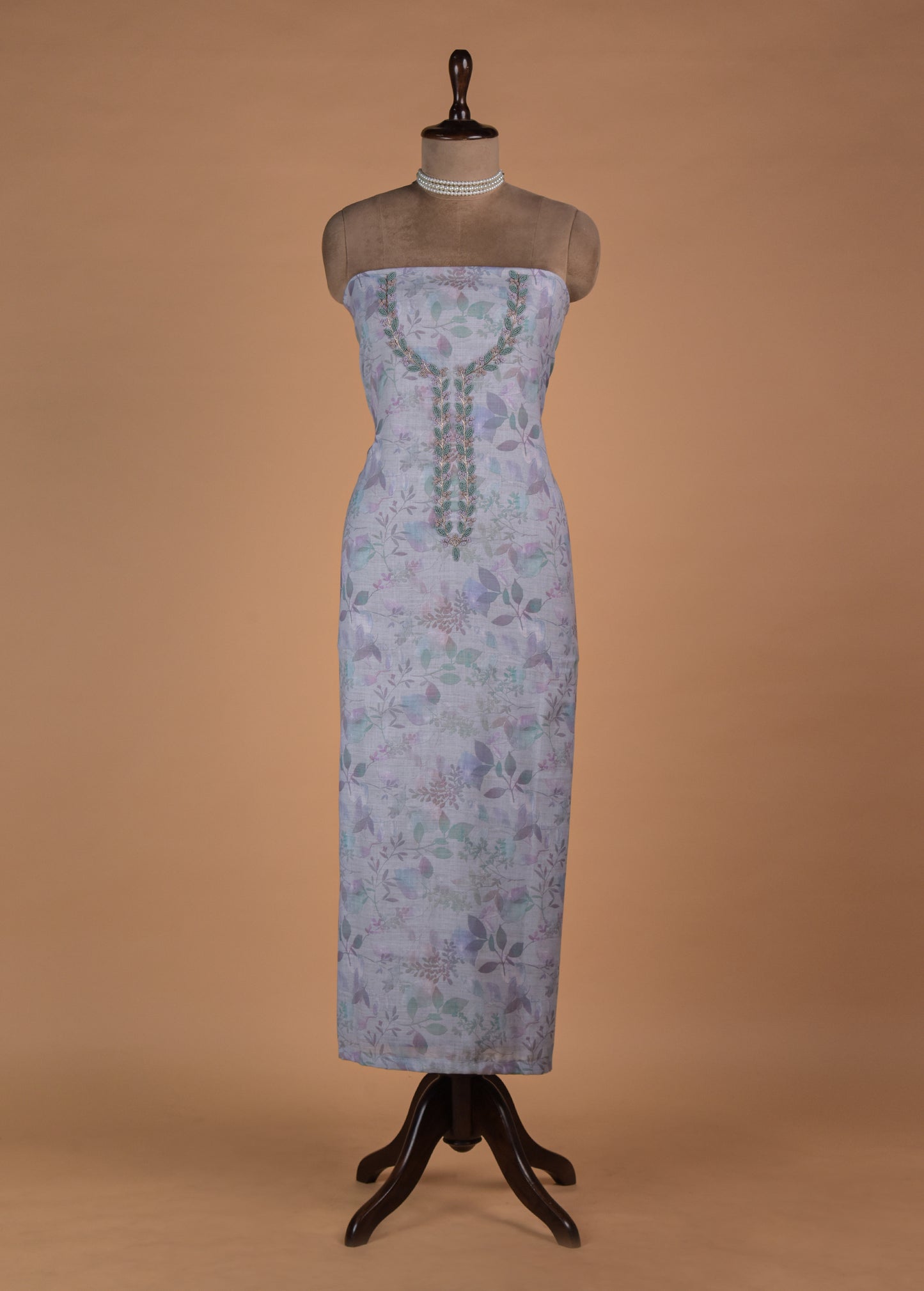 Multicoloured Linen Dress Material - Image 2 | Greenways Delhi