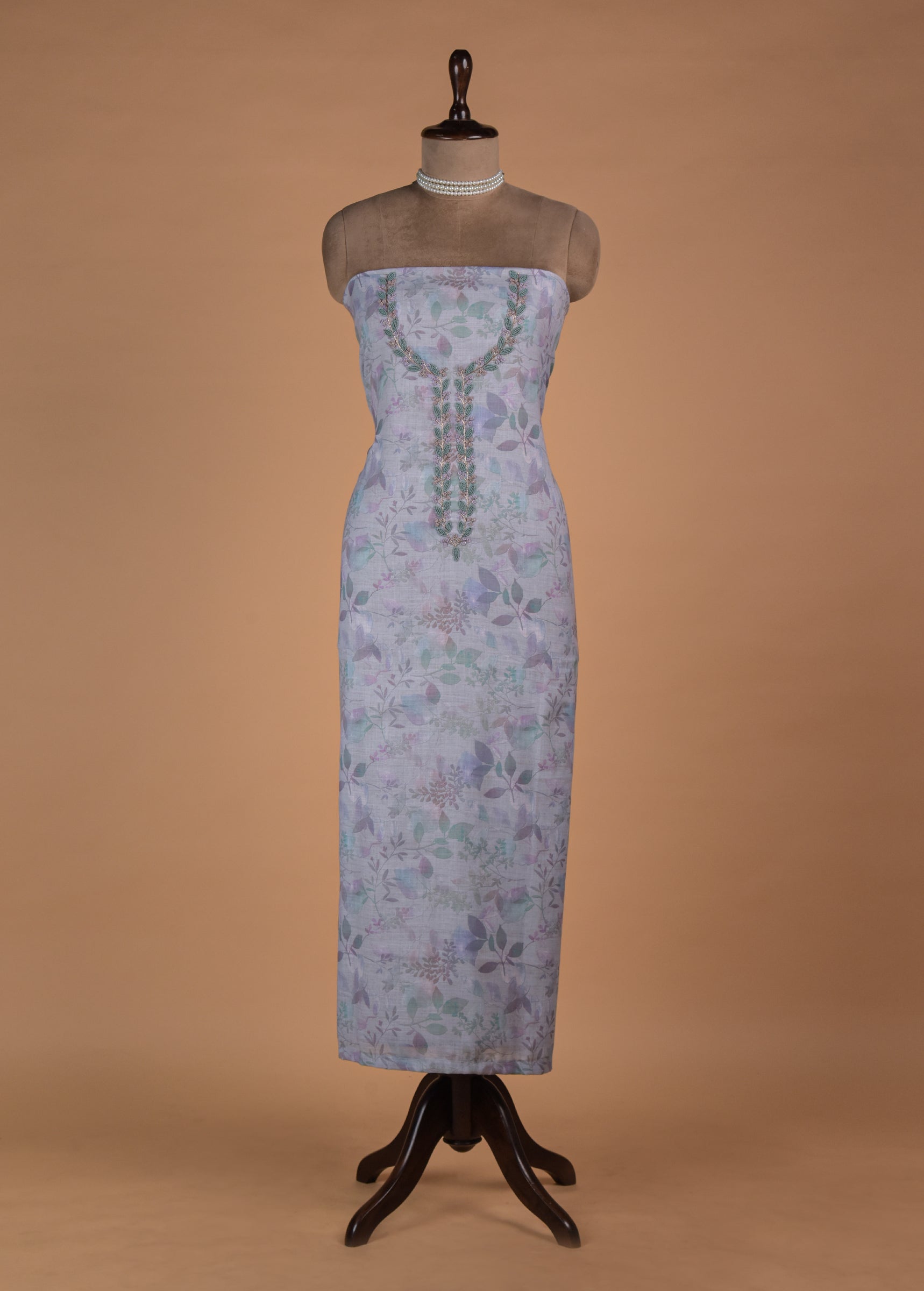 Multicoloured Linen Dress Material - Image 2 | Greenways Delhi