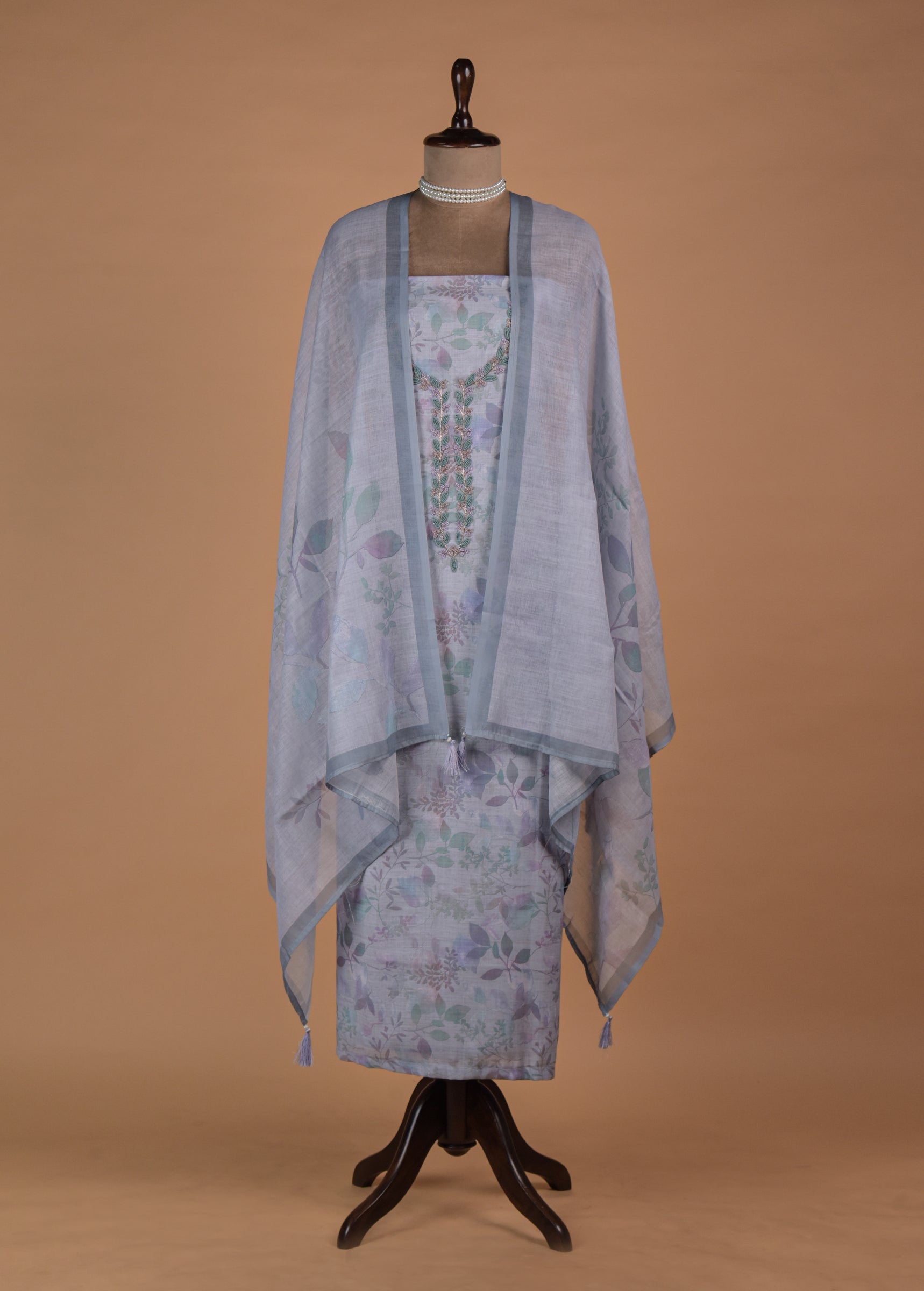 Multicoloured Linen Dress Material | Greenways Delhi