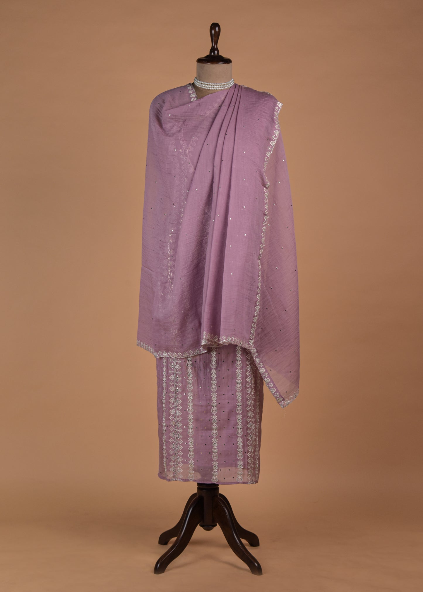 Pink Mul Chanderi Dress Material - Image 3 | Greenways Delhi