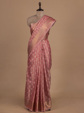 Pink Cotton Banarasi Saree