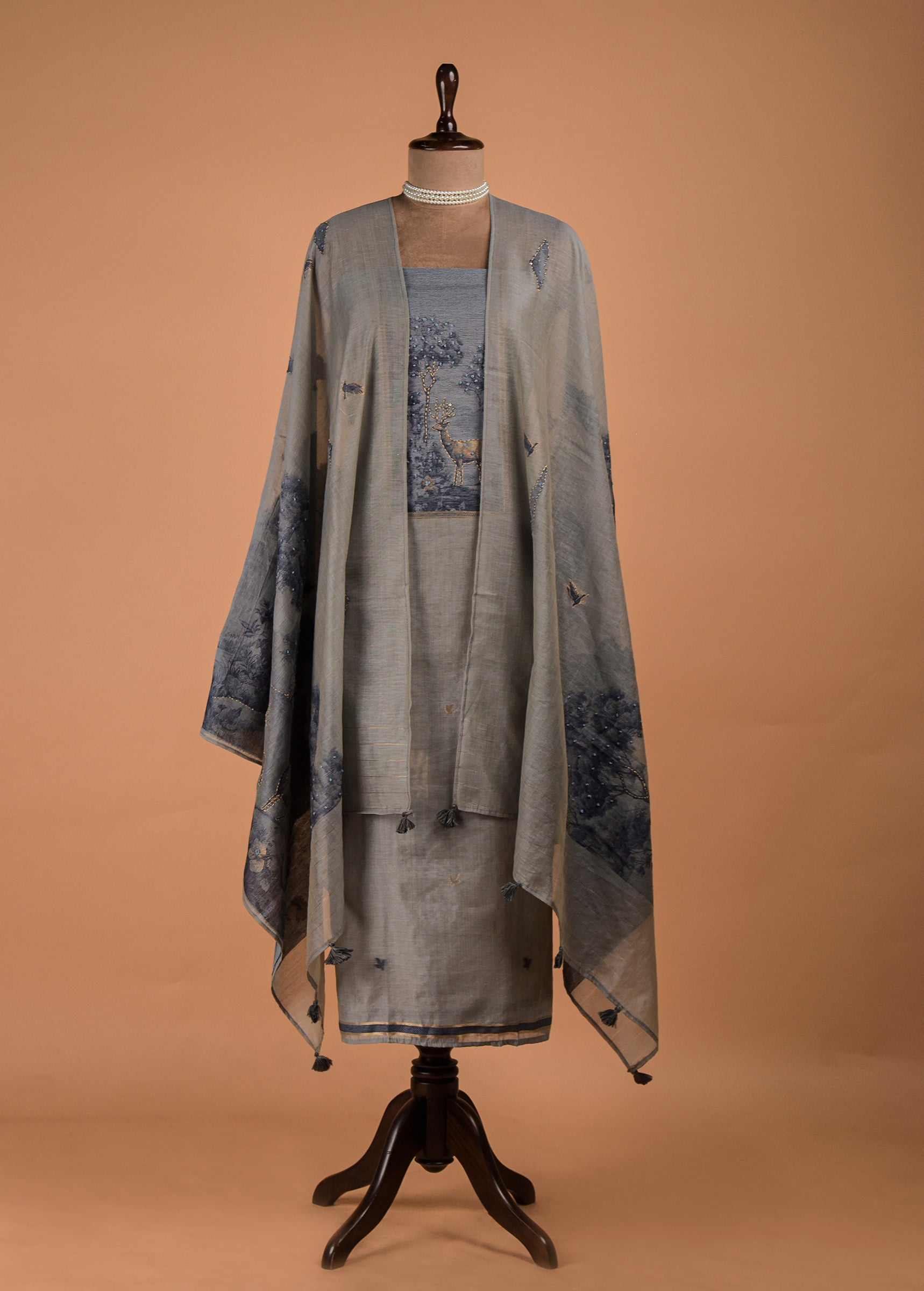 Blue Cotton Dress Material