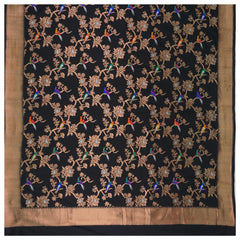 Black Silk Dupatta