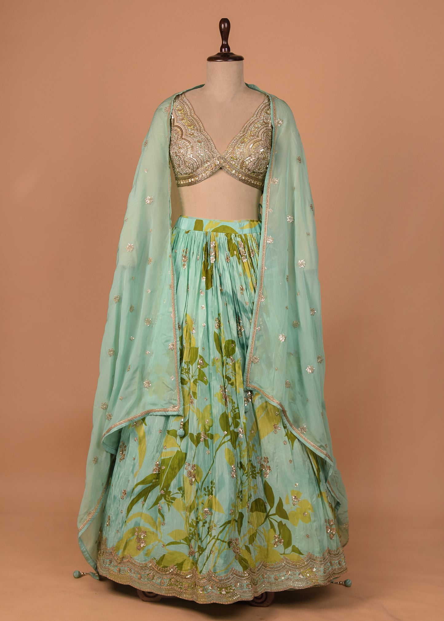 Blue Georgette Lehenga