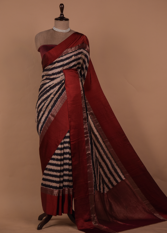 Multicoloured Silk Printed Saree