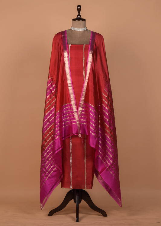 Red Silk Dress Material