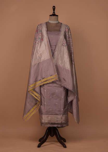 Moave Silk Dress Material