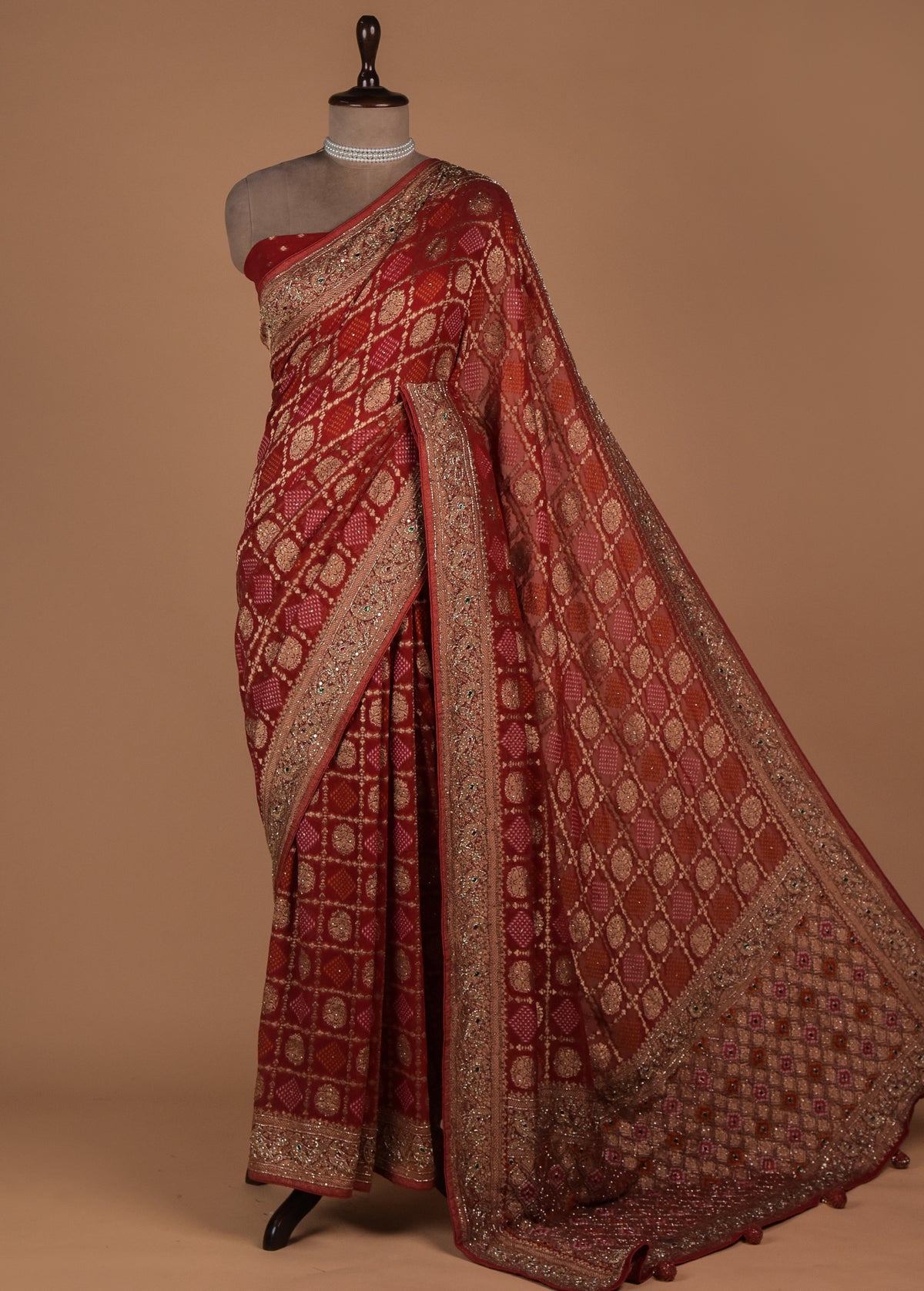 Red Georgette Banarasi Saree