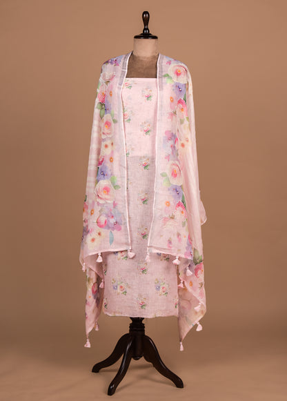 Pink Linen Dress Material