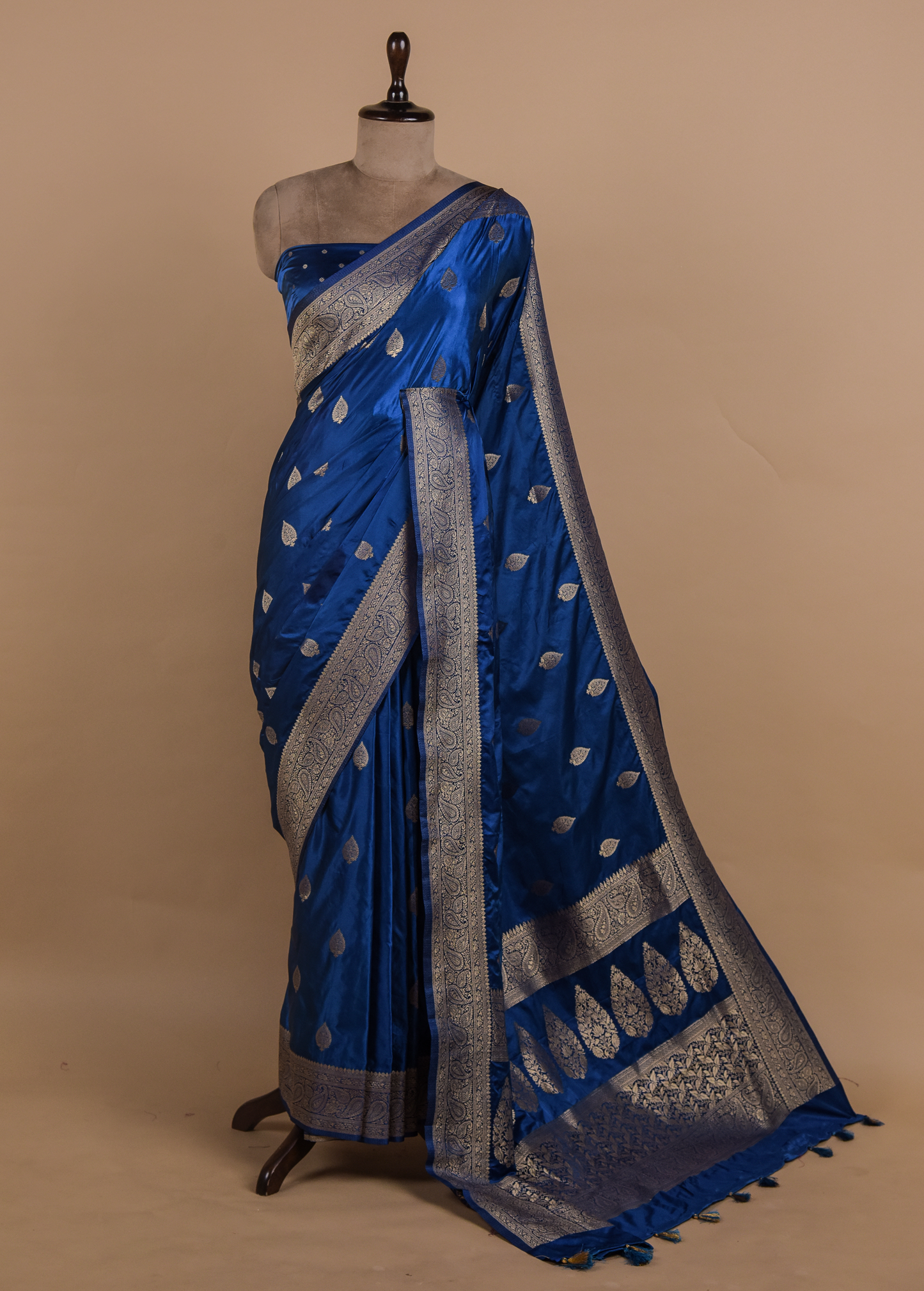Blue Art Satin Banarasi Saree