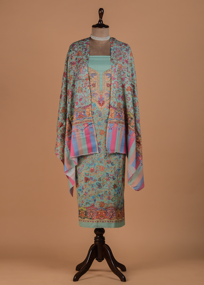 Blue Pashmina Dress Material