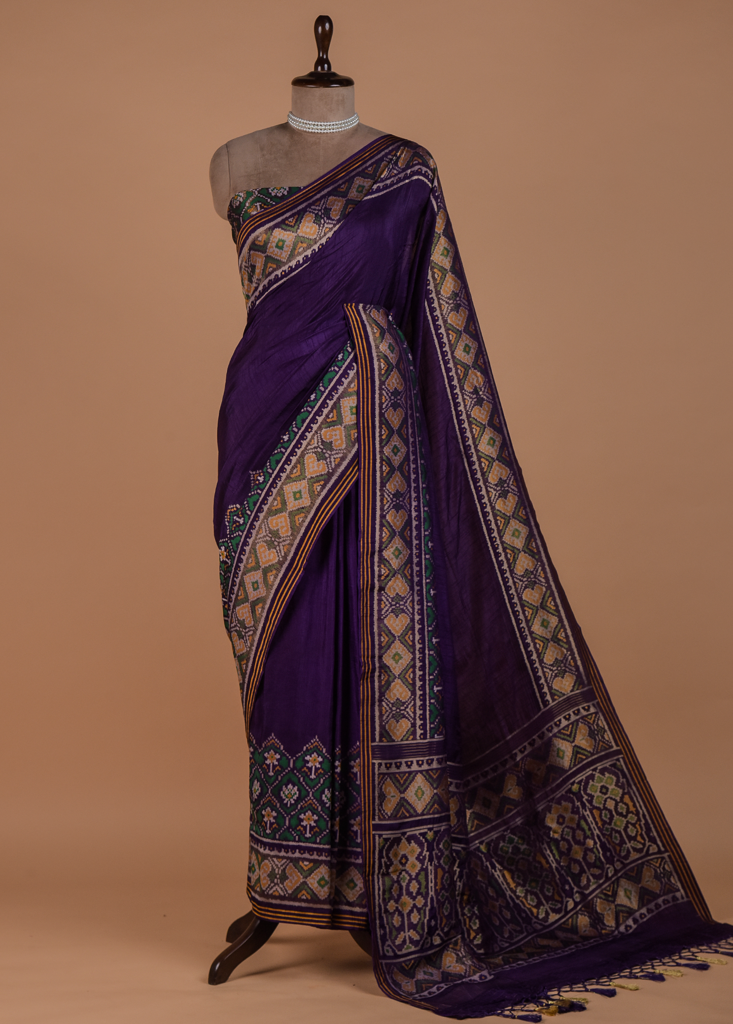 Purple Art Silk Patola Saree