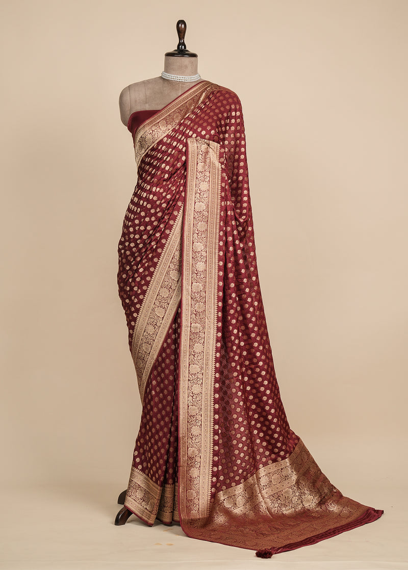 Red Art Georgette Banarasi Saree