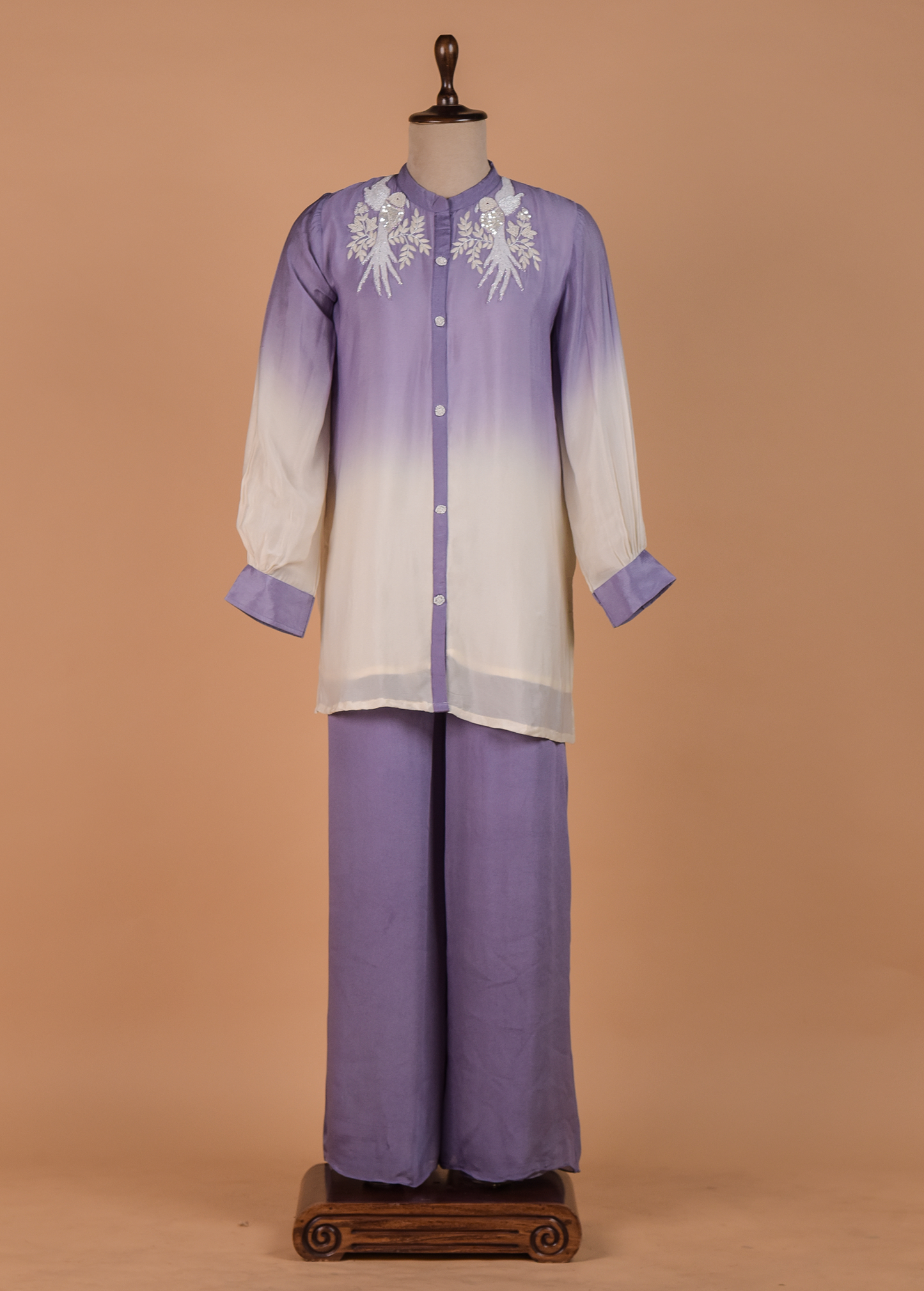 Purple Crepe Coord Set