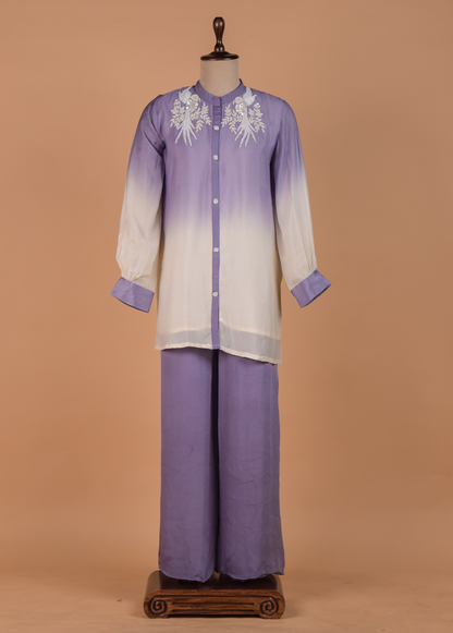 Purple Crepe Coord Set