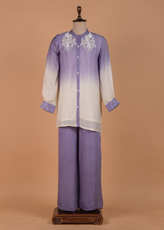 Purple Crepe Coord Set