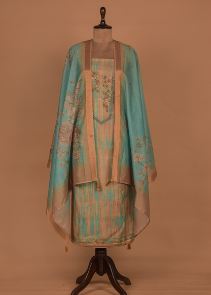 Green Cotton Dress Material