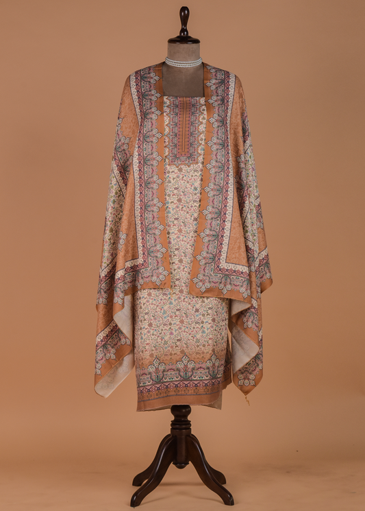 Multicoloured Pashmina Dress Material