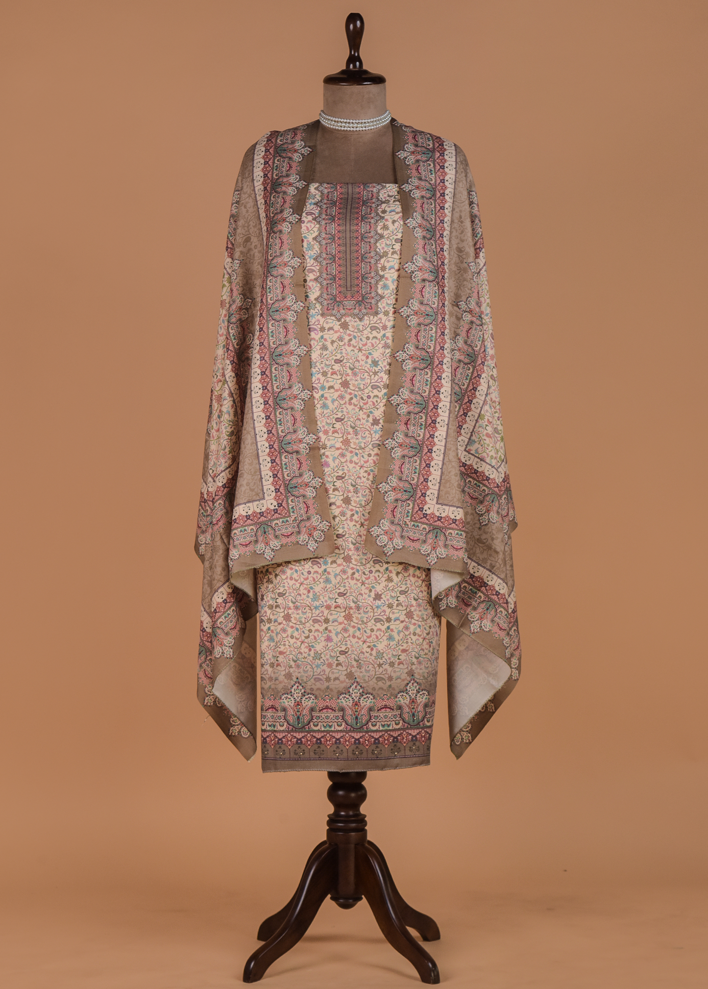 Multicoloured Pashmina Dress Material