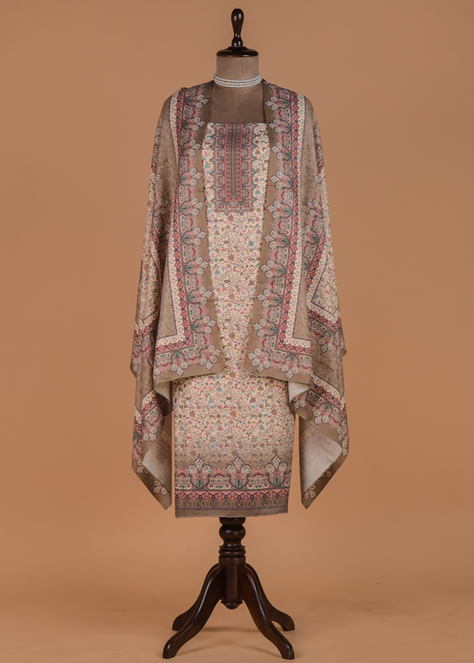 Multicoloured Pashmina Dress Material