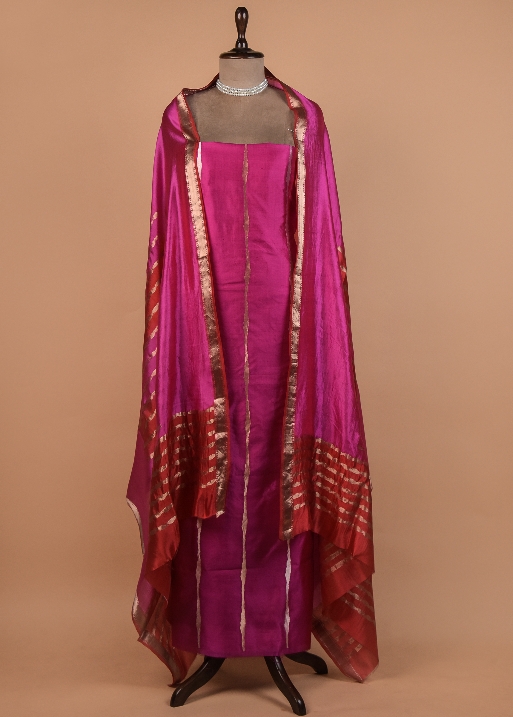 Pink Silk Dress Material