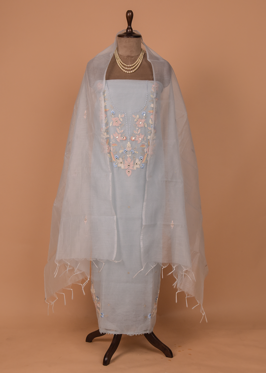 Blue Kota Cotton Dress Material