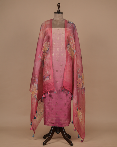 Pink Cotton Silk Dress Material