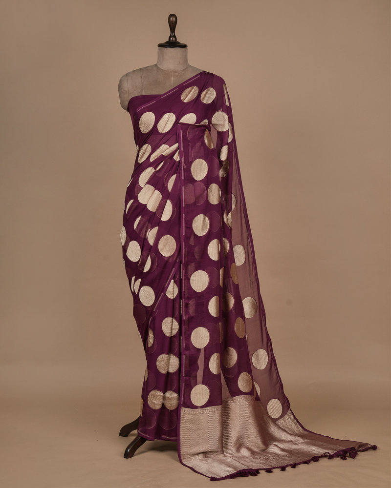 Wine Georgette Saree