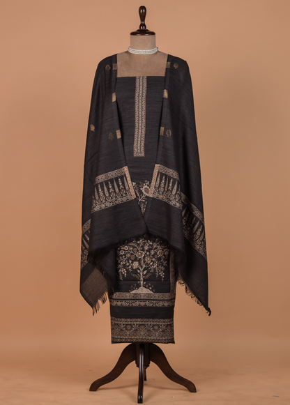 Black Pashmina Dress Material