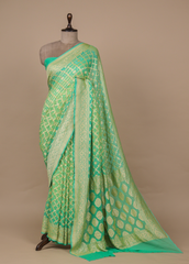 GreenGeorgette Bandhani Saree