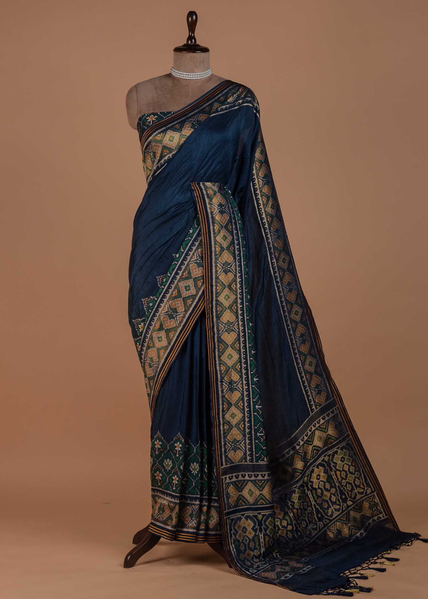 Blue Art Silk Patola Saree
