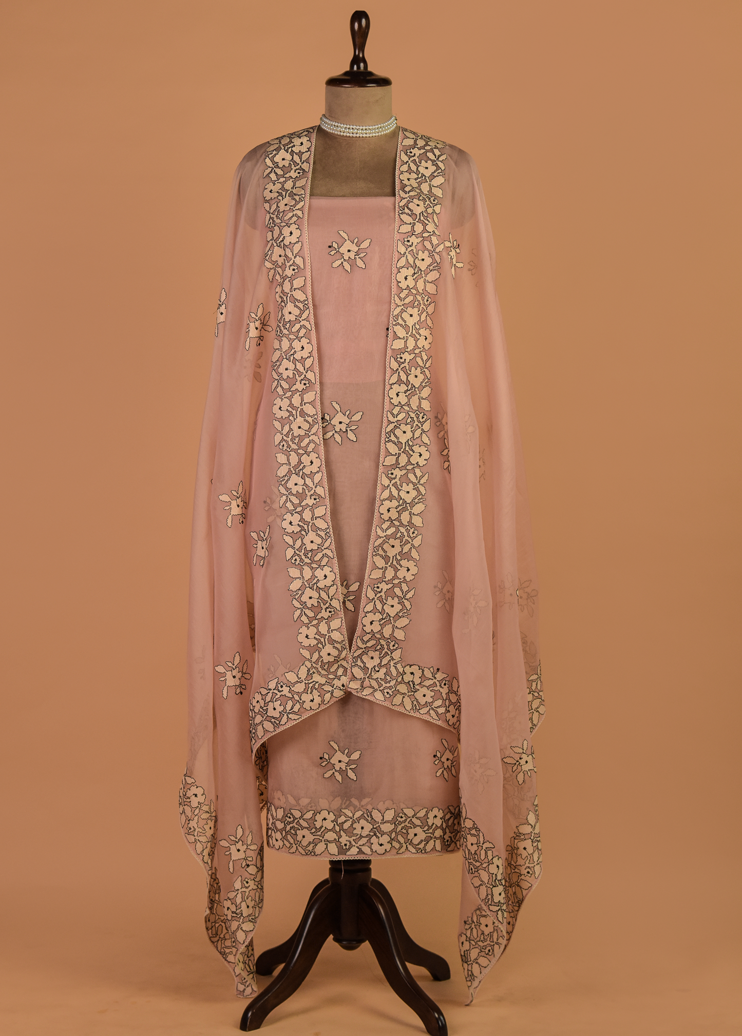 Pink Organza Dress Material | Greenways