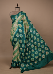 Green Tussar Printed Saree