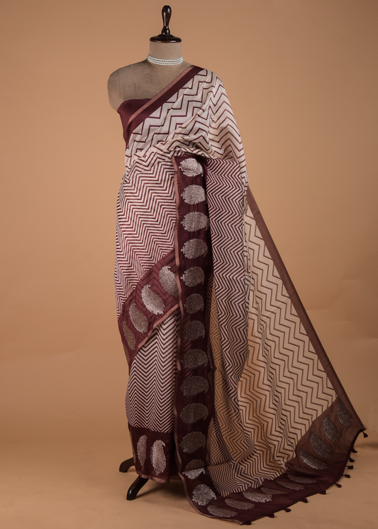 Red Cotton Printed Saree