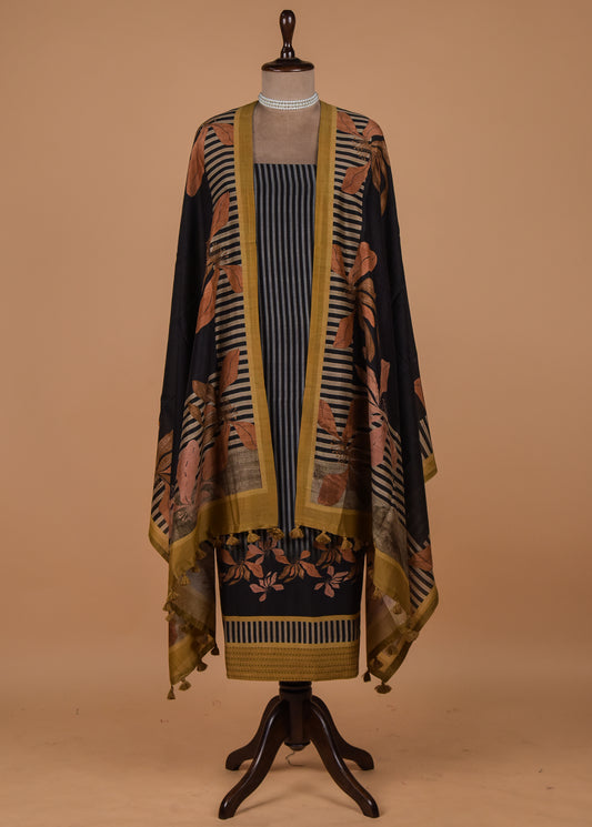 Multicoloured Cotton Silk Dress Material