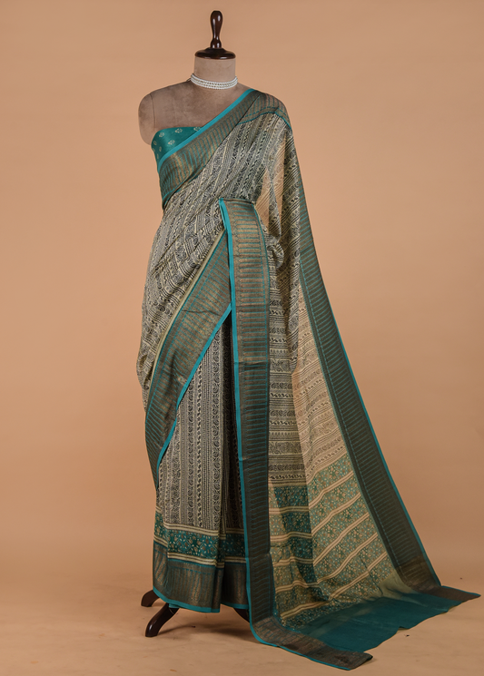 Multicolour Printed Cotton Saree | Greenways